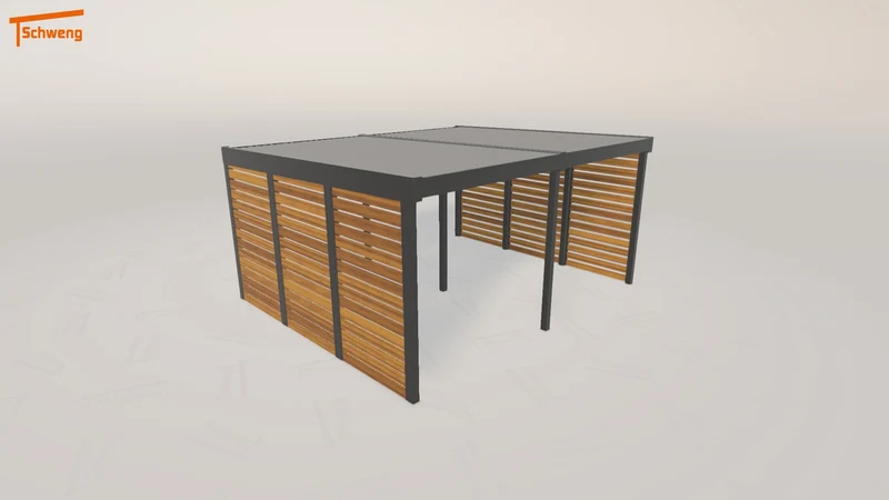 #DE Schweng Flachdachcarport C600+ (ID pb84py)