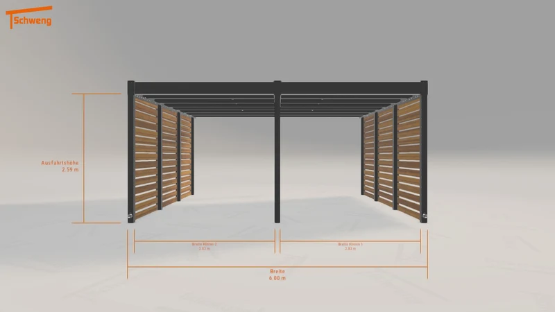 #DE Schweng Flachdachcarport C600+ (ID pb84py)