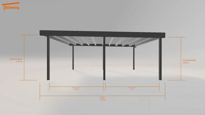 #DE Schweng Flachdachcarport C600+ (ID g78krm)