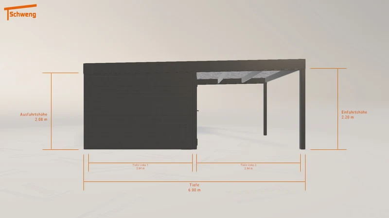 #DE Schweng Flachdachcarport C600 (ID zbjgmg)