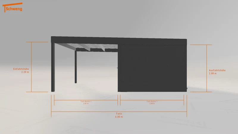 #DE Schweng Flachdachcarport C600 (ID zbjgmg)
