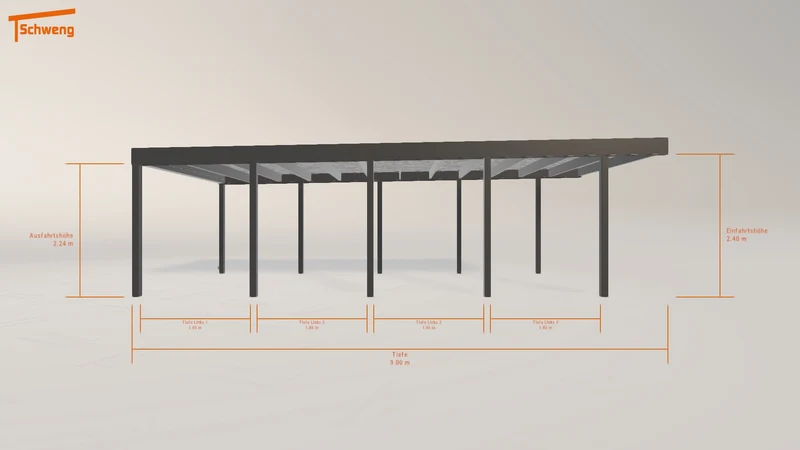 #DE Schweng Flachdachcarport C600 (ID 9wnbng)