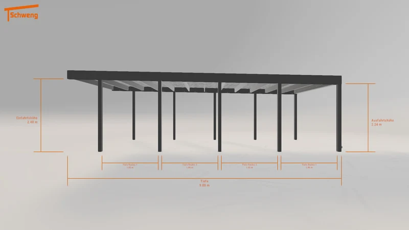 #DE Schweng Flachdachcarport C600 (ID 9wnbng)