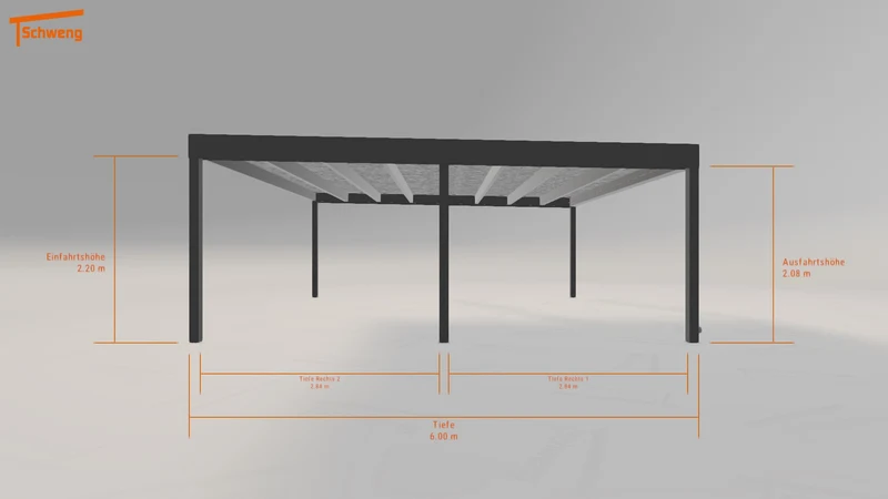 #DE Schweng Flachdachcarport C600+ (ID n57r97)