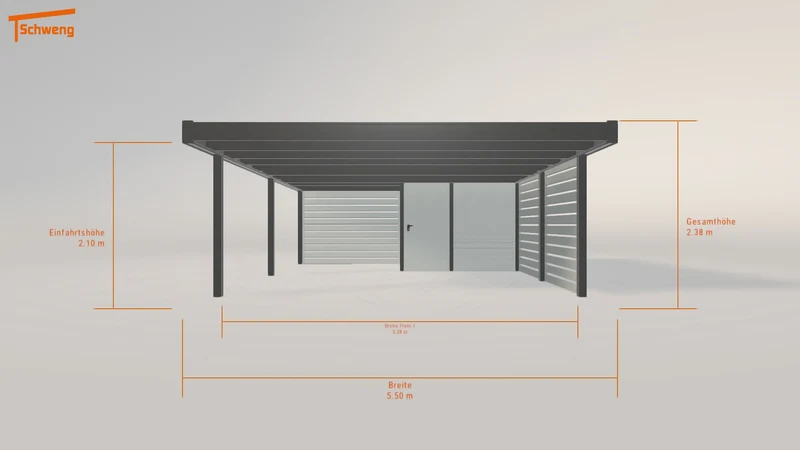 #DE Schweng Flachdachcarport C600 (ID dv5m9m)