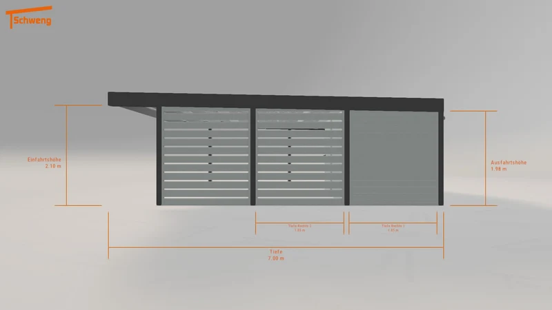 #DE Schweng Flachdachcarport C600 (ID dv5m9m)
