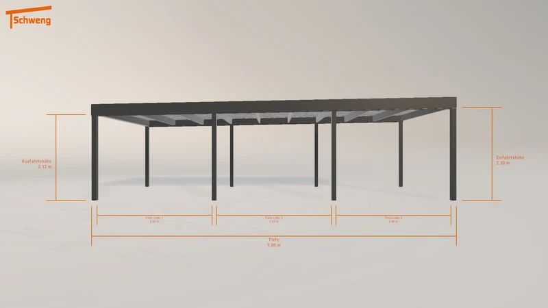 #DE Schweng Flachdachcarport C600 (ID 77q525)