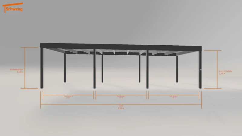 #DE Schweng Flachdachcarport C600 (ID 77q525)