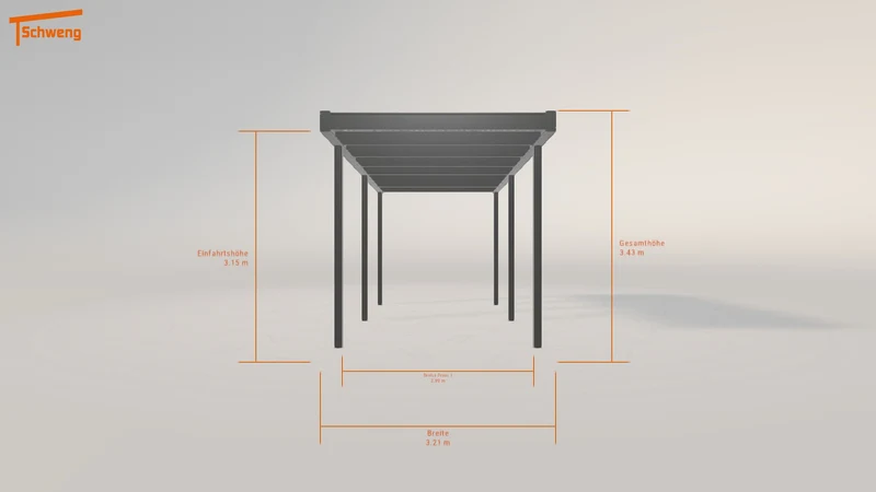 #DE Schweng Flachdachcarport C600 (ID 42zp38)