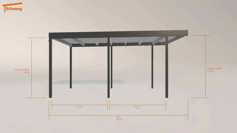 #DE Schweng Flachdachcarport C600 (ID 42zp38)