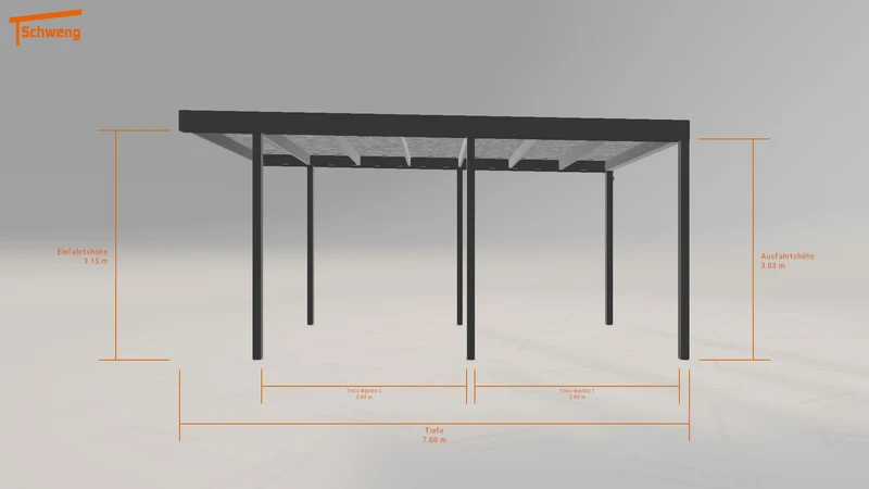 #DE Schweng Flachdachcarport C600 (ID 42zp38)