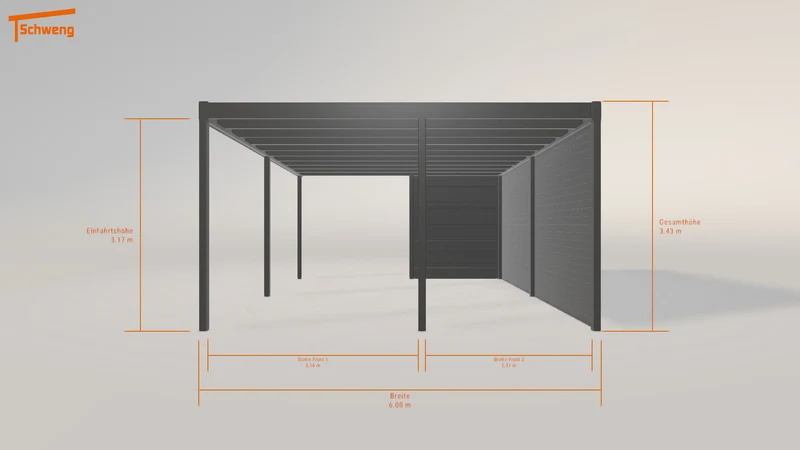 #DE Schweng Flachdachcarport C600+ (ID 77qz3q)