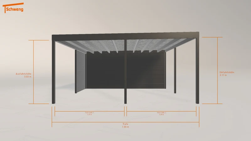 #DE Schweng Flachdachcarport C600+ (ID 77qz3q)