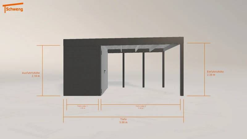 #DE Schweng Flachdachcarport C600 (ID 5mndvd)