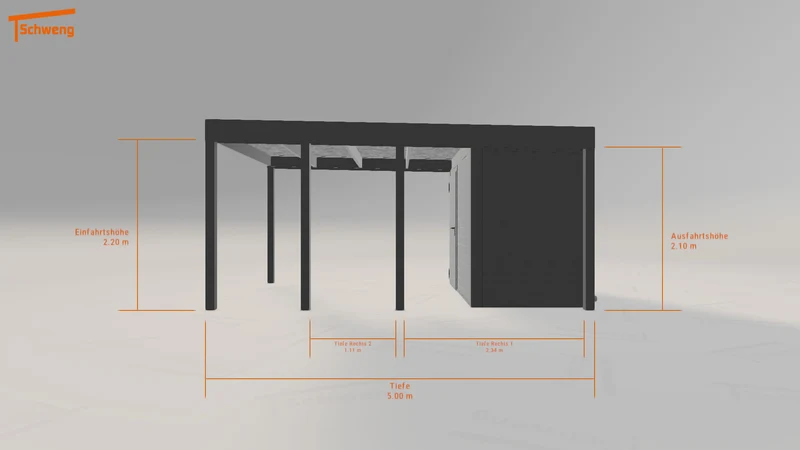 #DE Schweng Flachdachcarport C600 (ID 5mndvd)