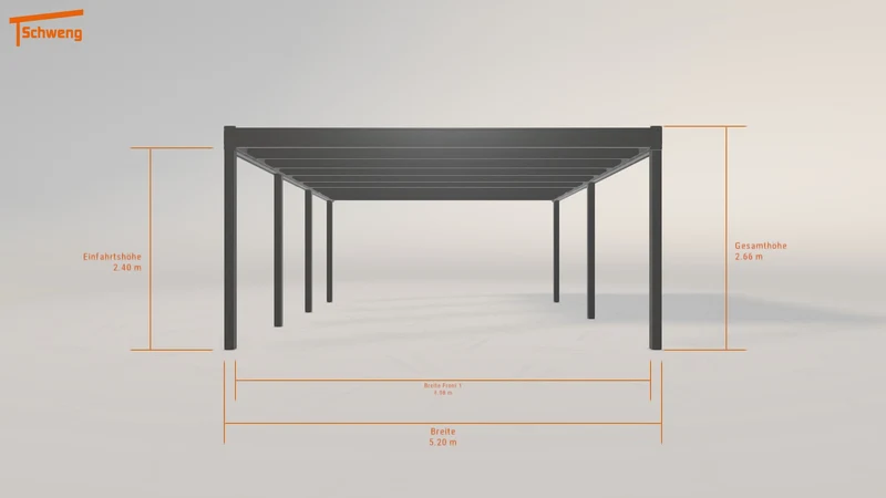 #DE Schweng Flachdachcarport C600 (ID 77qvp8)