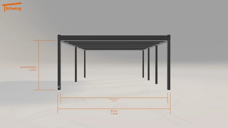 #DE Schweng Flachdachcarport C600 (ID 77qvp8)
