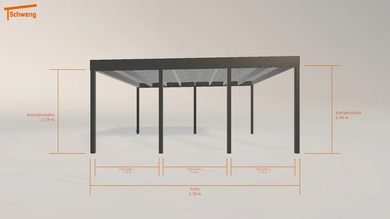 #DE Schweng Flachdachcarport C600 (ID 77qvp8)