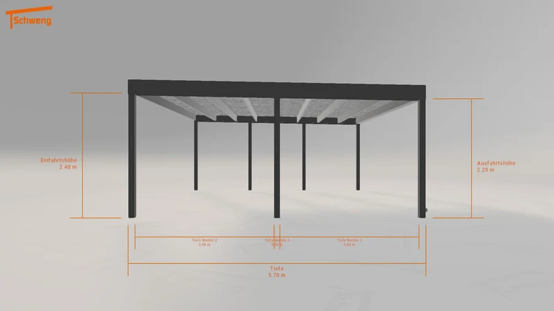 #DE Schweng Flachdachcarport C600 (ID 77qvp8)