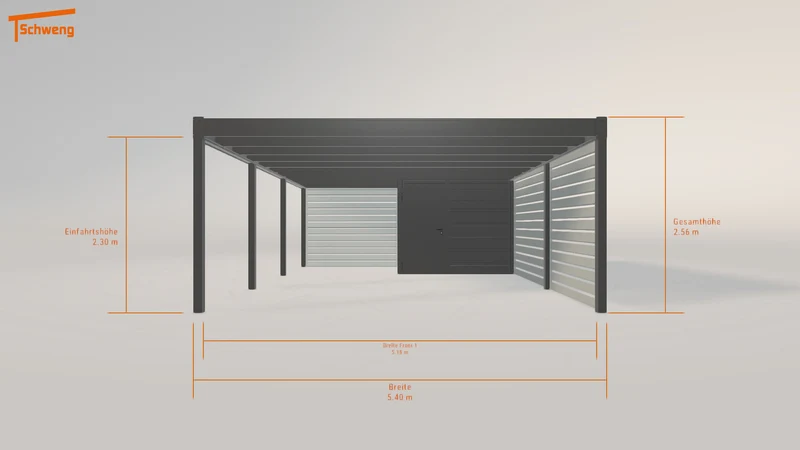 #DE Schweng Flachdachcarport C600 (ID pb88mb)