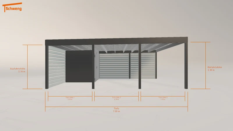 #DE Schweng Flachdachcarport C600 (ID pb88mb)