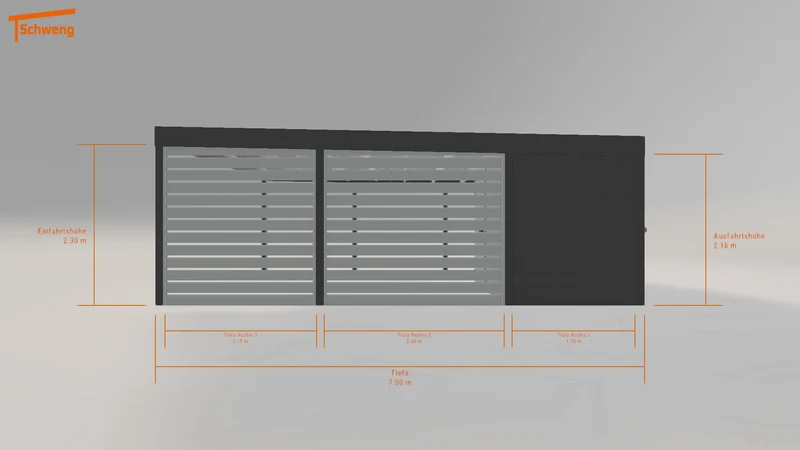 #DE Schweng Flachdachcarport C600 (ID pb88mb)