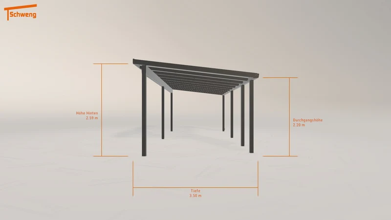 #DE Schweng Terrassenüberdachung S350 (ID k2998m)