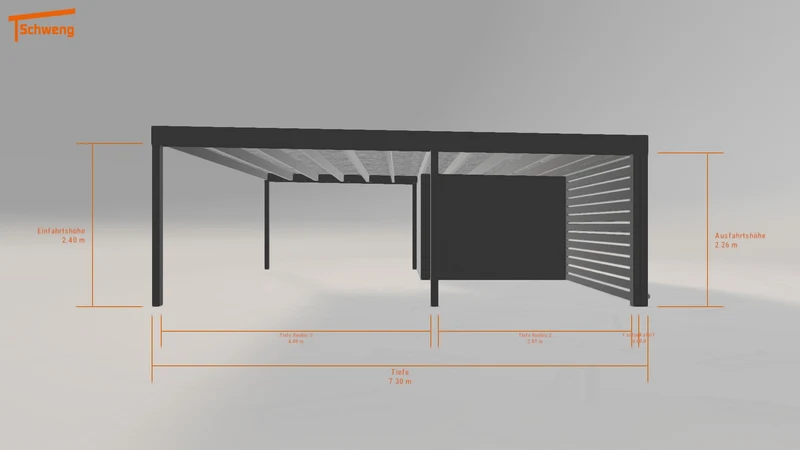 #DE Schweng Flachdachcarport C600+ (ID x7xxbd) #MTG