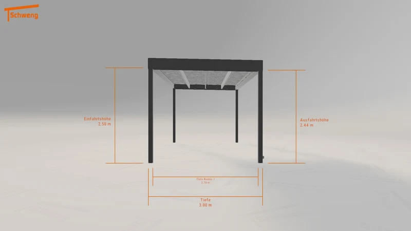 #DE Schweng Flachdachcarport C600 (ID 5mnnq3)