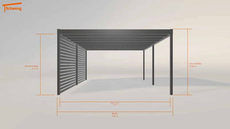 #DE Schweng Flachdachcarport C600+ (ID dv5zbm)