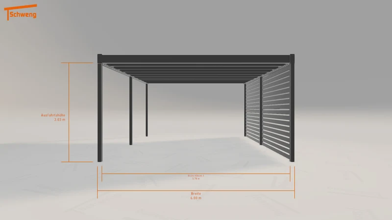 #DE Schweng Flachdachcarport C600+ (ID dv5zbm)