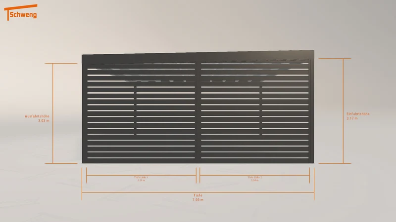#DE Schweng Flachdachcarport C600+ (ID dv5zbm)