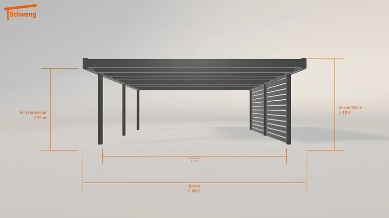 #DE Schweng Flachdachcarport C600+ (ID 9wn3d7)