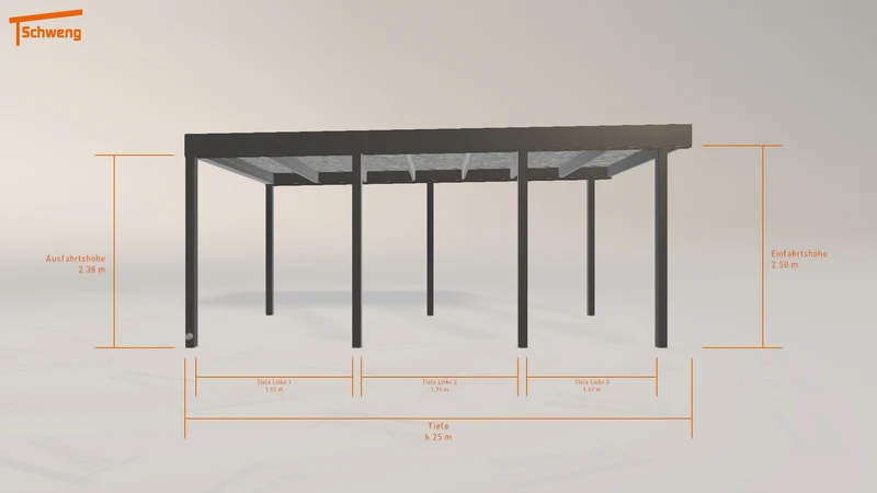 #DE Schweng Flachdachcarport C600 (ID w37zzz)