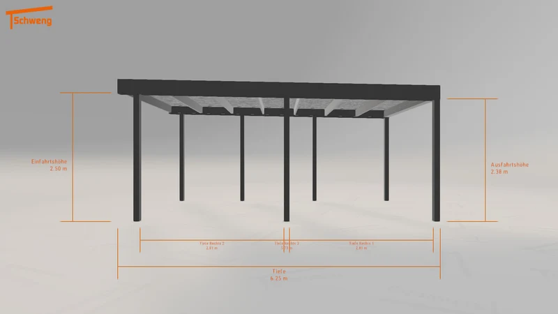 #DE Schweng Flachdachcarport C600 (ID w37zzz)