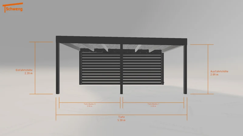 #DE Schweng Flachdachcarport C600 (ID dv5jvr)