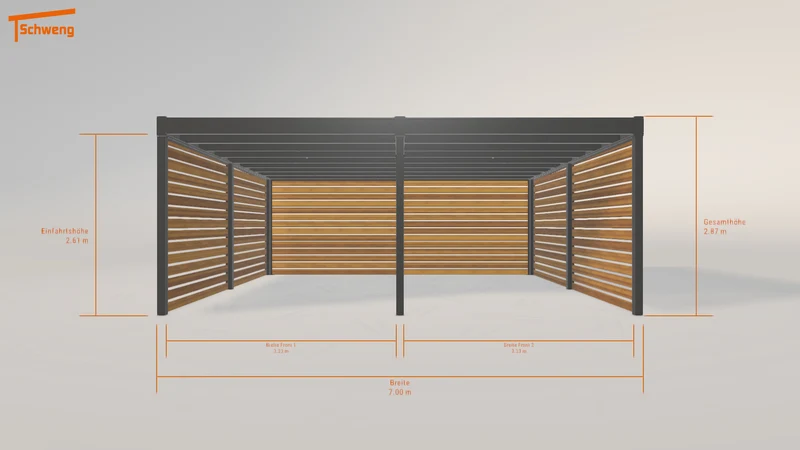 #CH Schweng Flachdachcarport C600+ (ID x7x9md) #MTG