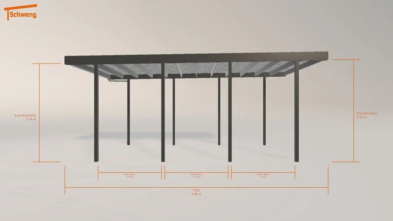#DE Schweng Flachdachcarport C600 (ID 5mnrqd)