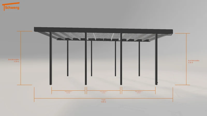 #DE Schweng Flachdachcarport C600 (ID 5mnrqd)