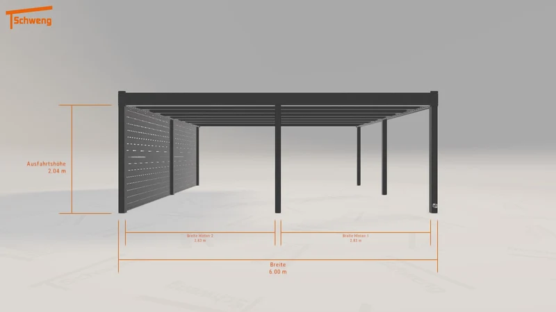 #DE Schweng Flachdachcarport C600+ (ID 85dz35) #MTG