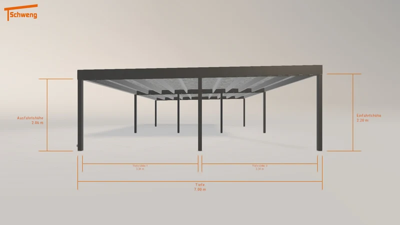 #DE Schweng Flachdachcarport C600+ (ID v457nx)