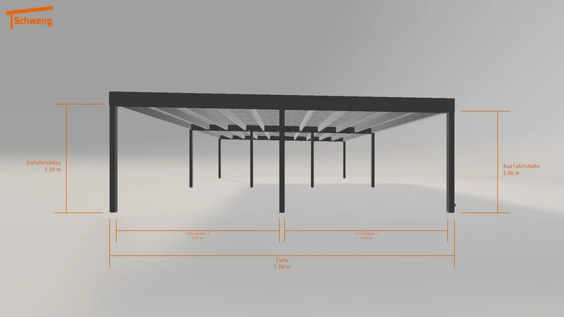 #DE Schweng Flachdachcarport C600+ (ID v457nx)