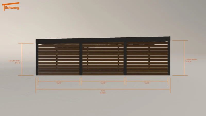 #DE Schweng Flachdachcarport C600 (ID k29jrq)
