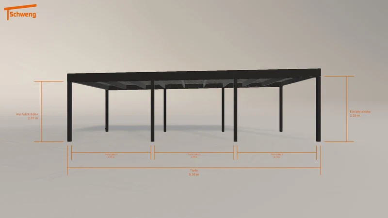#DE Schweng Flachdachcarport C600 (ID n57m4v)