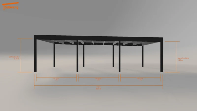#DE Schweng Flachdachcarport C600 (ID n57m4v)