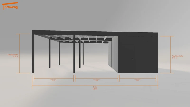 #DE Schweng Flachdachcarport C600 (ID 33w9kp) #MTG