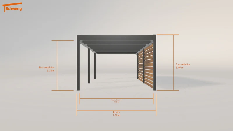 #AT Schweng Flachdachcarport C600 (ID 85d2wn)