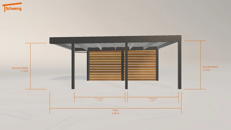 #AT Schweng Flachdachcarport C600 (ID 85d2wn)