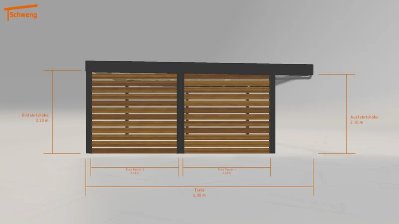 #AT Schweng Flachdachcarport C600 (ID 85d2wn)