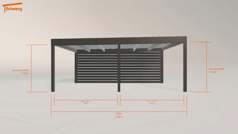#AT Schweng Flachdachcarport C600 (ID 42z7d5)
